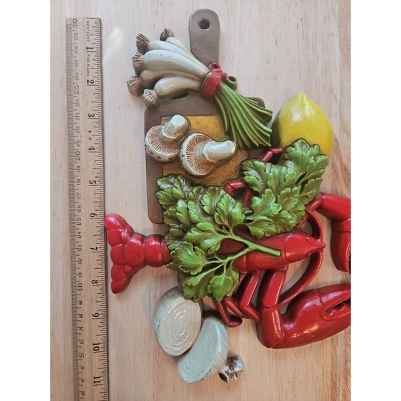 Dart 1976 Lobster & Vegtable Wall Decor Hanging Plaque Art USA Plastic - Picture 4 of 5